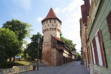 Fototapeta na wymiar The Carpenters' Tower (Turnul Dulgherilor), Sibiu, Transylvania, Romania 