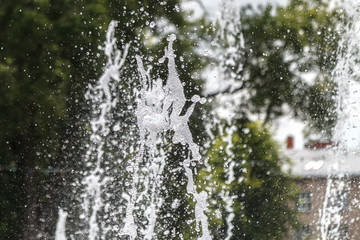 Splashing water from a fountain