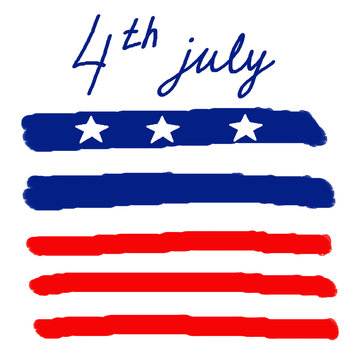 Happy 4th Of July USA Independence Day Text Space Background.