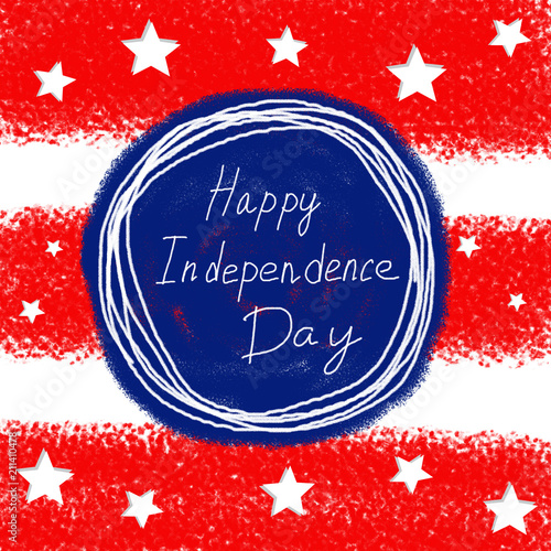 Happy 4th Of July USA Independence Day Text Space Background.