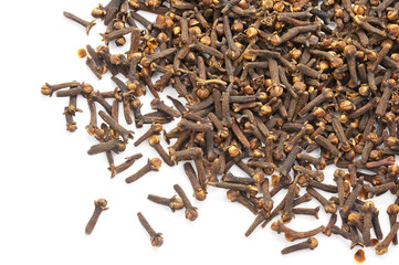 Carnation - spices isolated on white.