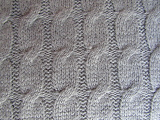 Close up of a gray knit pattern or design