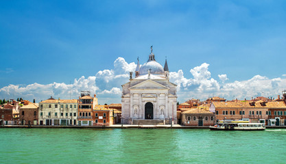 Fototapeta na wymiar Panorama of Venice,Italy,23 June 2018,panorama of the island of Giudecca, the church of Redentore was founded in 1577 by architect Andrea Paladio