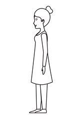 beautiful and young woman character vector illustration design