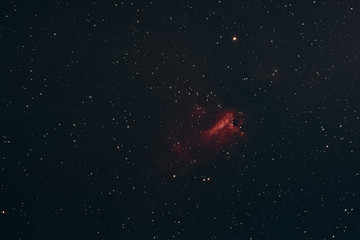 The Omega Nebula in the constellation Sagittarius as seen from Mannheim in Germany.