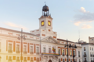 Fototapeta na wymiar Real Casa de Correos in Puerta del Sol Madrid