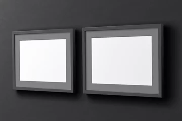 Fototapeten Grau Blank  posters on the wall  © dimamoroz