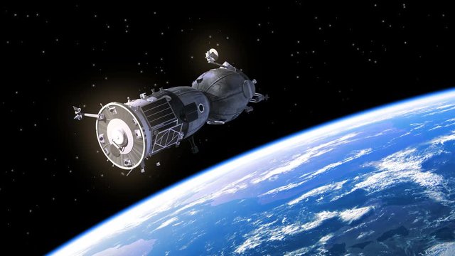 4K. Spacecraft Deploys Solar Panels. 3D Animation. 3840x2160.