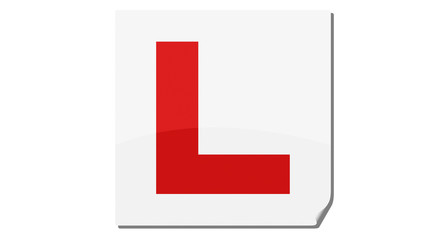 Learning driver 'L' plate red icon