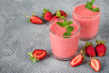 Strawberry smoothies.