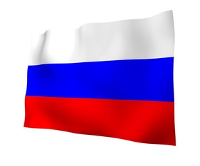 Waving flag of the Russian Federation. The National. State symbol of the Russia. 3D illustration