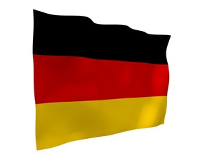 Flag of Germany. Wide format 3D illustration. State symbol of the Federal Republic of Germany. 3D rendering