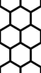 Black honeycomb on a white background. Seamless texture. Isometric geometry. 3D illustration