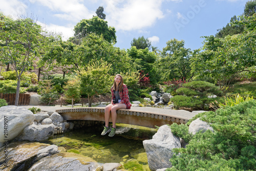 Beautiful Young Woman High School Senior At Balboa Park Stock