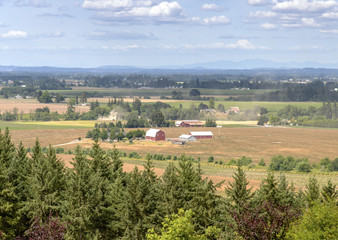 Fototapeta na wymiar Oregon countryside Willamette valley farming.