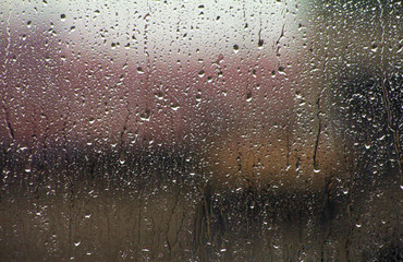 Raindrops on window glass 