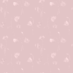 Fototapeta na wymiar Poppy flowers gold seamless pattern