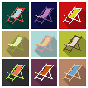 Illustration Wooden Beach Chaise Longue Isolated on Background