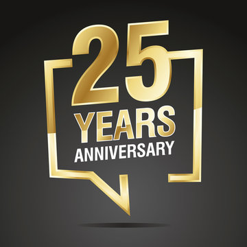 25 Years Anniversary gold white black logo icon