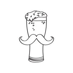 Hipster beer outline