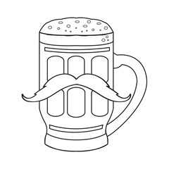 Hipster beer outline
