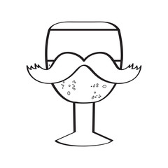 Hipster beer outline