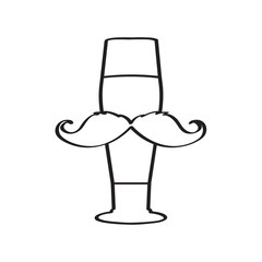 Hipster beer outline