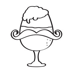 Hipster beer outline