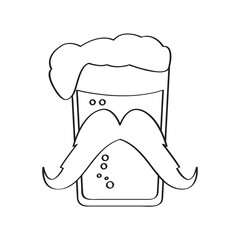 Hipster beer outline