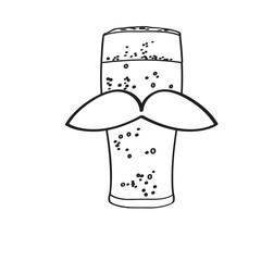 Hipster beer outline