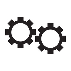 Isolated gears silhouette