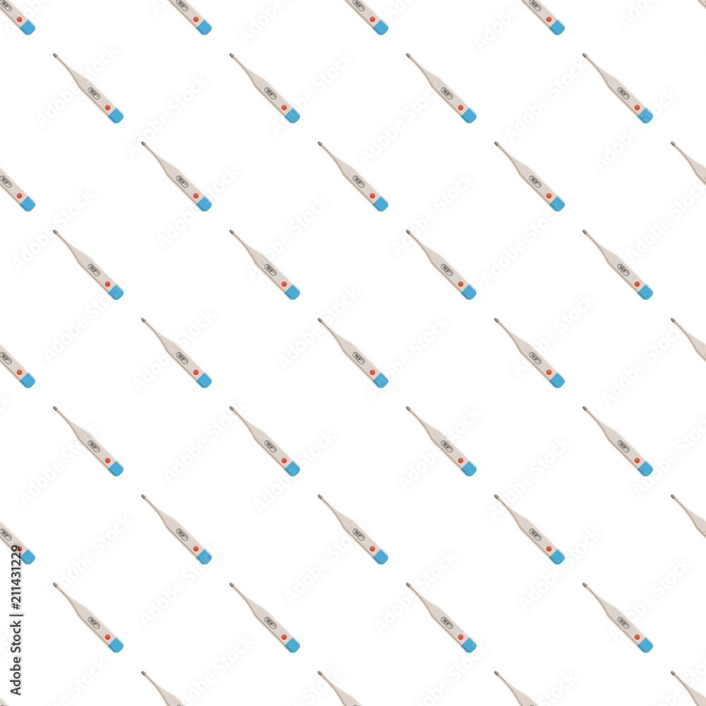 Poster electronic thermometer pattern seamless repeat in cartoon style vector illustration