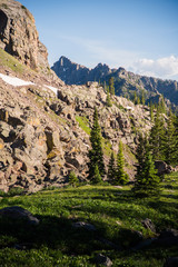 Landscape mountain view near Piney Lake in Colorado during summer. 