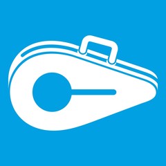 Tennis bag icon white isolated on blue background vector illustration