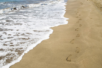 Beach Sea Footprint