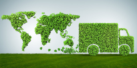 Concept of clean fuel and eco friendly cars - 3d rendering