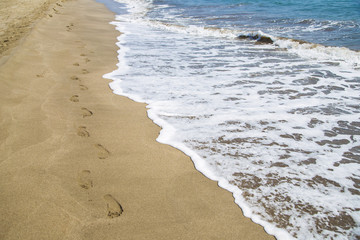 Beach Sea Footprint