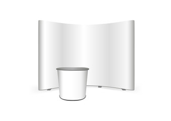 Vector pop up trade show stand and promotion retail trade stand isolated on the white background