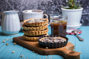 tartlets with salted caramel and chocolate