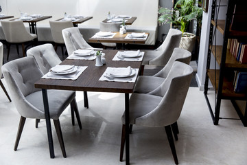 Served table in a restaurant