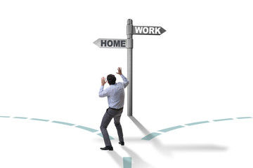 Work life or home balance business concept