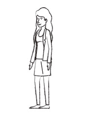 beautiful and young woman character vector illustration design