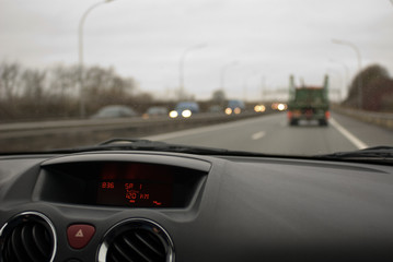 Fototapeta na wymiar Speeding on the Autobahn