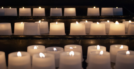 Set of Votives in Church