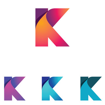 K Letter Folded Abstract Business Logo Symbol
