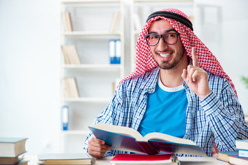 Arab student preparing for university exams