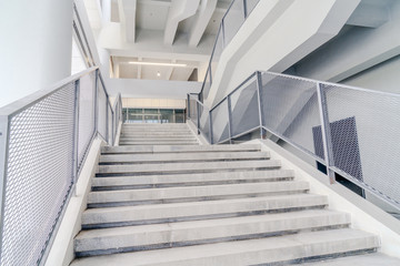 Modern city architecture, stairs, white background