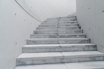 Fototapeta na wymiar Modern city architecture, stairs, white background