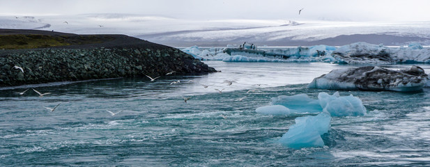 Iceberg lagoon Jokulsarlon in Iceland