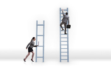 Concept of inequal career opportunities between man woman